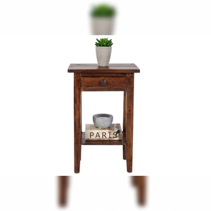Vandana Classic Structure Side <b>Table</b> HEMINGWAY 55cm Coffee Mahogany Wood Modern Bedroom Home Office <b>Telephone</b> <b>Table</b> - Product Image 2