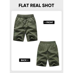 กางเกงขาสั้นลำลองผู้ชายแบบมีเชือกผูกเอว 7 นิ้ว สำหรับฤดูร้อน มีกระเป๋า ไซส์ XXS สีเข้ม ลายเทคนิค สไตล์สปอร์ต พร้อมโลโก้ - Product Image 6