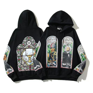 Sudadera con Capucha de Felpa de Algodón de Lujo con Logotipo Personalizado, Unisex, de Hombros Caídos, Talla Grande, Sudadera con Estampado Unisex - Product Image 2