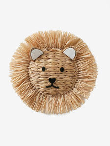 Décoration créative en forme de crinière de lion tressée en jacinthe d'eau, matériau écologique pour la décoration de chambre d'enfant, art esthétique pour enfants. - Product Image 1