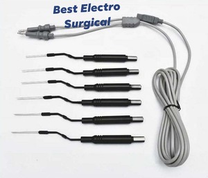 Ensemble d'électrodes bipolaires manuelles en acier inoxydable de haute qualité pour instruments ORL à usage hospitalier - Product Image 1