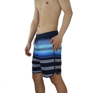 Custom <b>Men's</b> Gradient Striped Board Shorts Quick Dry Surf Swim <b>Trunks</b> with Side and Back Pockets Wholesale Summer Beach Wear - Product Image 5