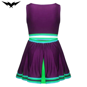 Uniforme de cheerleading personnalisé pour femmes, appliqué en strass, imprimé par transfert thermique, spandex/polyester, dernier design, prix de gros - Product Image 6