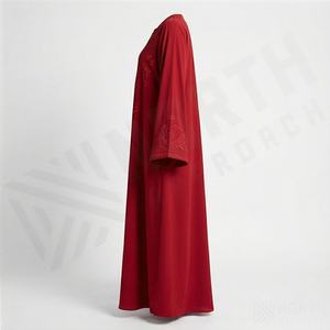 2025 OEM Kimono Abaya pour femmes musulmanes, en tissu polyester épais, doux et très extensible, col en V, manches longues, pour fêtes, Ramadan, mariages - Product Image 3
