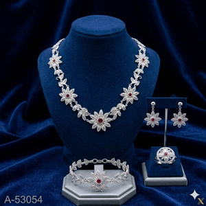 Traditional 24K Gold Plated Zinc Alloy Lab Created Zircon Bridal Jewelry Set Charm Necklace Bracelet Insect Design Trendy - Product Image 4