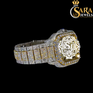 Luxury Fully Iced Automatic Movement <b>Watch</b> VVS Moissanite <b>Arabic</b> Dial Stainless Steel Antique Fashion Men Timepiece High Quality - Product Image 2