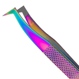 Pinzas de extensión de pestañas para mujeres y hombres, paquete de 4 pinzas profesionales de fibra de acero inoxidable, juego de pinzas para pestañas - Product Image 5