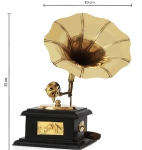 Brass Antique Wooden Gramophone home decoration Table Accessories for Weddings - Product Image 3