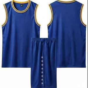 MANUFACTURER Sublimated Printed Basketball Uniform Set Men Adult Breathable Mesh Sleeveless Jersey <b>Shorts</b> <b>Elastic</b> <b>Waist</b> OEM - Product Image 1