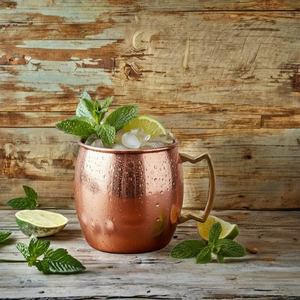 Mug à Moscow Mule en cuivre artisanal avec poignée en zigzag unique - Mug en cuivre pur classique - Product Image 2