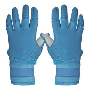 Guantes de Béisbol de Cuero Azul Cielo, Transpirables, con Palma Perforada para un Agarre Firme, Cierre Ajustable en la Muñeca, XXL/XL, Secado Rápido - Product Image 5
