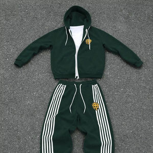 Ensemble de survêtement décontracté unisexe 2 pièces léger avec capuche, pantalon de jogging uni, logo brodé et tissu respirant - Product Image 1