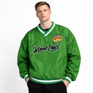 Chaqueta Cortavientos Verde de Nylon con Cuello en V para Hombre, Sudadera Personalizada de Estilo Urbano, Ropa Exterior Ligera, Suministro al por Mayor de Sudaderas con Etiqueta Privada - Product Image 1