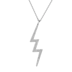 Colgante de Rayo con Incrustaciones de Diamantes de 0.23 CT, Chapado en Oro de 14K y Rodio - Product Image 2