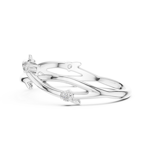 Anillo de Diamantes Cultivados en Laboratorio NATURES EMBRACE, Oro Blanco de 18 Quilates con Baño de Rodio, Corte Brillante, para Mujer, Regalo para Compromiso, Boda o Fiesta - Product Image 3