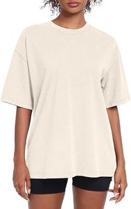 Women's Washed Vintage Oversized T-Shirt Casual Baggy Streetwear Boyfriend Tee Workout Short Sleeve Heavyweight Cotton Tops - Product Image 3