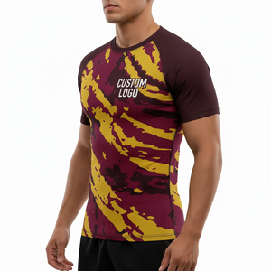 Bjj MMA Rash Guard Compression Fitness Shirt Short Sleeve Eco Friendly Breathable Quick Dry Anti Bacterial <b>Thermal</b> Baselayer - Product Image 3