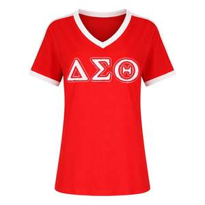 Camiseta Delta Sigma Theta de Chenille para Mujer, Ajuste Cómodo, Tela Premium, Ropa Casual de la Hermandad Griega - Product Image 4