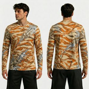 Camiseta Deportiva de Manga Larga de Poliéster con Sublimación Gráfica Urbana Azul, Ropa Deportiva Ligera de Alto Rendimiento - Product Image 3
