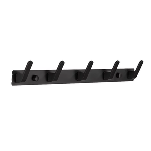 Wall Mounted Aluminum <b>Towel</b> Robe <b>Hook</b> Hanger with 5 Detachable <b>Hooks</b> | Modern Heavy Duty Clothes Coat Rack for Bathroom, Kitchen - Product Image 1