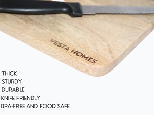Tabla de Cortar de Madera Maciza, Forma Rectangular, Ligera, Apta para Lavavajillas, Reutilizable, Multifuncional, Tabla de Preparación para Cocina - Product Image 2