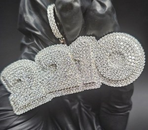 Colgante de Moissanita con Número Personalizado y Letra Inicial, Estilo Hip Hop, para Joyería Fina de Plata de Ley 925, Colgantes y Dijes - Product Image 6