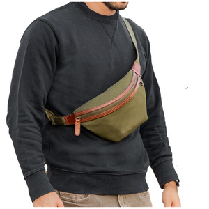 Sac banane en toile multi-poches léger avec sangle réglable, sac de taille durable pour femme, idéal pour les voyages, les activités de plein air et l'usage quotidien (OEM) - Product Image 2