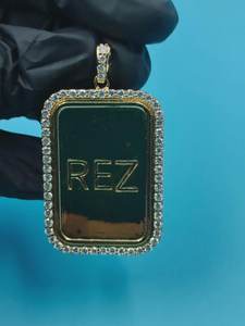 จี้เพชรทรงสี่เหลี่ยมแบบ Iced Out สั่งทำได้ พร้อมจี้ชื่อตัวอักษร VVS Moissanite เงินแท้ 925 เครื่องประดับฮิปฮอป จี้ตัวอักษร - Product Image 6