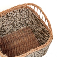 Cube Seagrass Mix Panier de rangement en rotin Grand porte-bûches en osier pour cheminée intérieure