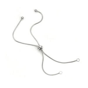 92.5 Sterling Silver Sliding <b>Adjustable</b> <b>Bracelet</b> Making keeping Silver Snake Chain With Slider Clasp <b>Bracelet</b> Slider <b>Bracelet</b> - Product Image 1