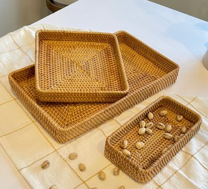 Handmade Rectangular Rattan Serving Tray for <b>Breakfast</b> Snacks Tea Coffee Elegant Home Serving Solution - Product Image 2