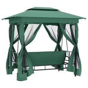 Gazebo Grande para Jardín, Pérgola y Pabellón de Acero con Recubrimiento en Polvo Verde - Product Image 5