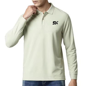 Polo de Manga Larga para Hombre, Diseño Moderno, Liso, de Primera Calidad, Precio Económico, 100% Algodón, Transpirable - Product Image 1