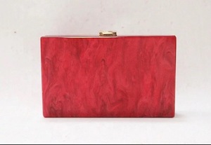 Red Resin Clutch Artistic Pattern Custom Shape Handmade Craft - Product Image 2