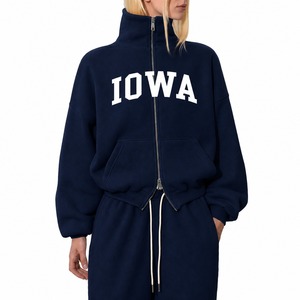 Minimalist Cotton Women Tracksuit Set Zip Hoodie with Classic Jogger Pants Streetwear Women Tracksuit Set Fleece Hoodie - Product Image 5