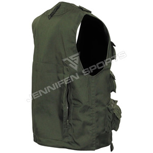 Custom Men's Vests Waistcoats 100% Cotton Canvas Fabric Tactical Vests <b>Jacket</b> Hunting Multi Pocket Vest - Product Image 2