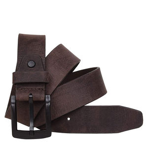 Cinturón Formal de Cuero Genuino para Hombre, Color Marrón, Hebilla de Metal Rectangular, Diseño de una Sola Pieza Moldeada - Product Image 4