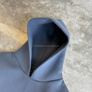 Fabricant personnalisé Pull 450gsm 600gsm Sweat-shirt à capuche épais en coton de luxe uni épaules tombantes surdimensionnées pour hommes - Product Image 3