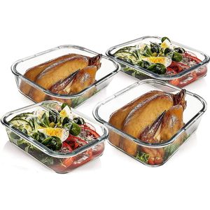 Juego de Recipientes de Vidrio Extra Grandes de 80 oz y 36 oz para Almacenamiento de Alimentos y Repostería, Herméticos, Paquete de 2 con Tapas de 10 y 4.5 Tazas - Product Image 5