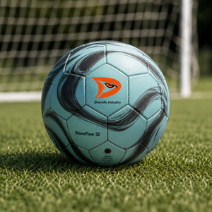 Fabricant de ballons de football en PU à motif personnalisé OEM, design vague d'eau, cousu à la main, taille 5, impression graphique, fournisseur pour matchs et entraînements - Product Image 6