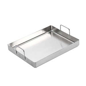 Bandeja Rectangular Metálica para Servir con Asas, Bandeja Profunda de Acero Inoxidable para Alimentos, para Cocina, Restaurante y Catering - Product Image 3