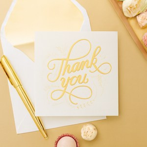 Carte de remerciement de luxe personnalisée avec enveloppe, impression dorée, carte de vœux pour emballage cadeau de mariage, papeterie - Product Image 3