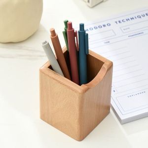 Handmade Wooden <b>Pen</b> <b>Holder</b>, Natural Wood Desk Organizer for <b>Pens</b>, Pencils and Stationery, Rustic Office Table Decor for Home - Product Image 6