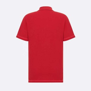 Polo Rojo de Manga Corta para Hombre, Color Sólido, 100% Algodón, Estilo Casual, Corte Regular, Diseño con Botones al Frente - Product Image 4