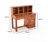 Bureau de travail à domicile réglable en bois massif avec tiroirs de rangement |   Table d'étude moderne |   Exportation de Jodhpur, artisanat écologique