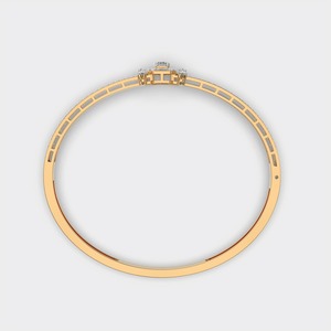กำไลข้อมือเพชรทรงเหลี่ยมมรกตแบบ Halo ที่ได้รับการรับรองจาก IGI ผลิตในห้องปฏิบัติการ ตัวเรือนทองคำ 18K สีเหลือง/ขาว/โรสโกลด์ ประดับเพชรแบบ Pave สองแถว ดีไซน์เนอร์แบรนด์ - Product Image 4