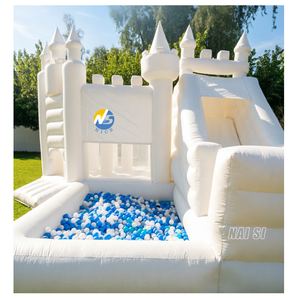 Castillo Inflable Blanco Elegante <span class=keywords><strong>para</strong></span> Bodas, con Tobogán y Piscina <span class=keywords><strong>de</strong></span> Pelotas, Inflables Resistentes <span class=keywords><strong>de</strong></span> PVC <span class=keywords><strong>para</strong></span> Niños, <span class=keywords><strong>para</strong></span> <span class=keywords><strong>Alquiler</strong></span> - Product Image 3
