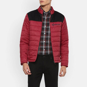Daizen <b>Star</b> Men's Red Puffer <b>Jacket</b> Stand Collar Zipper Closure Windproof Breathable Winter Casual Fleece Fabric - Product Image 5