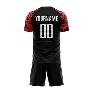 Camiseta de Fútbol Sublimada Roja y Negra para Hombre, Manga Corta, Cuello Redondo, Poliéster que Absorbe la Humedad, Uniforme con Nombre del Equipo Impreso, Atlético - Product Image 5