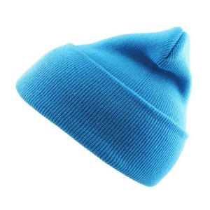 Gorro Unisex de Color Sólido, 100% Acrílico, Gorro de Invierno de Punto, Estilo Casual, Azul, para Adultos, Circunferencia de Cabeza de 56-58 cm - Product Image 1